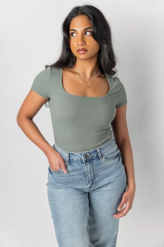 Ribbed Square-Neck Tee sold by Eclipse