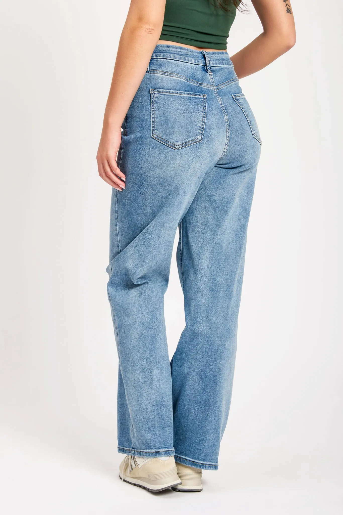 YMI Mid-Wash Curvy Fit Ultra High-Rise Wide-Leg Jeans sold by Eclipse product image thumbnail 2
