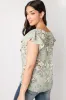 Flutter-Sleeve V-Neck Blouse with Twisted Hem sold by Eclipse