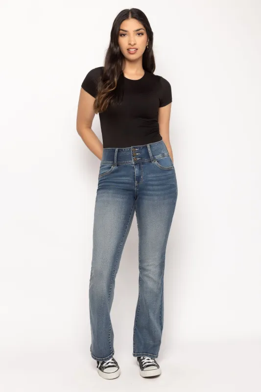WallFlower Lucy Wash InstaSoft Sassy High-Rise Bootcut Jean sold by Eclipse