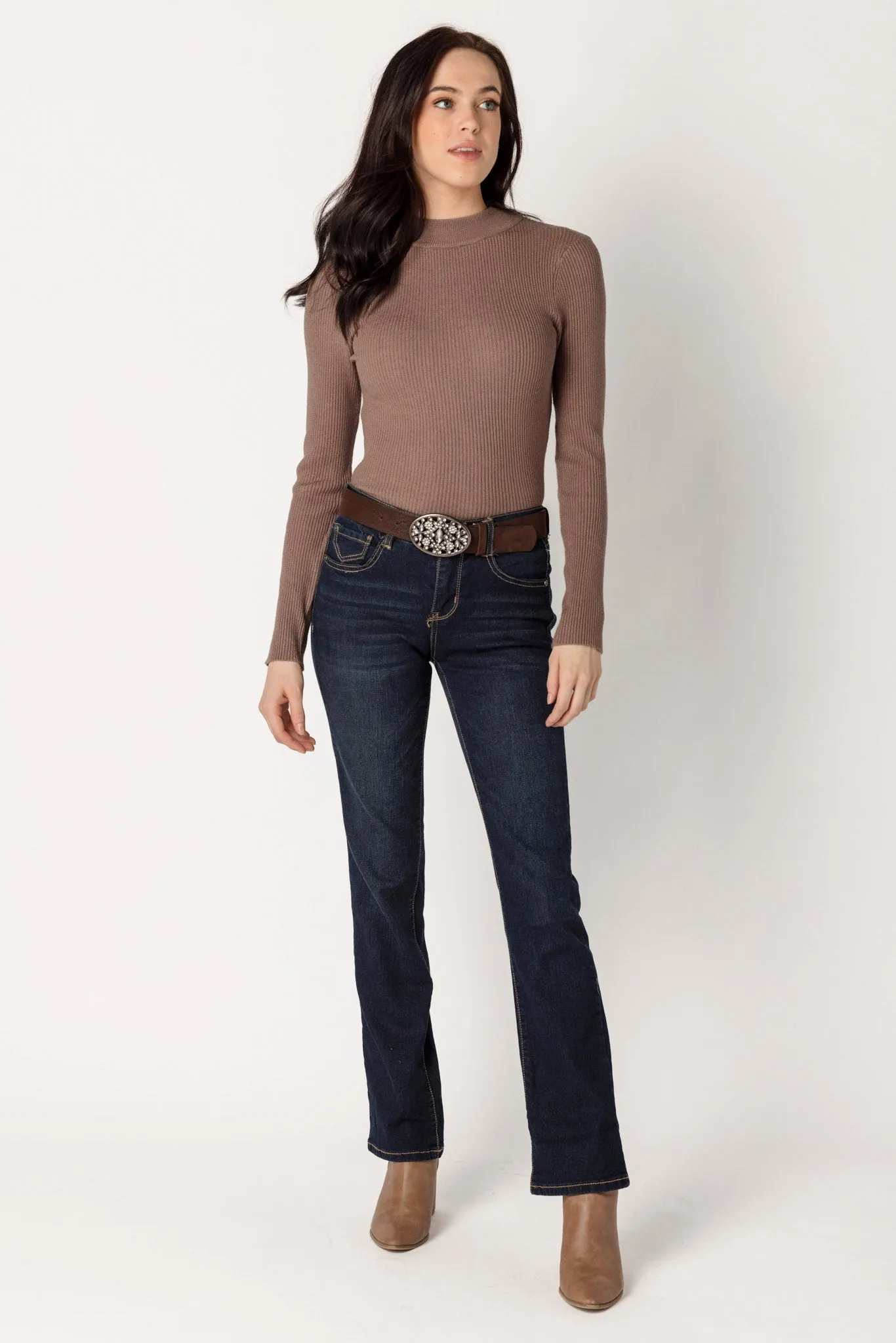 WallFlower Evan Wash Legendary Fit Bootcut Jean with Rhinestone Belt sold by Eclipse product image thumbnail 2