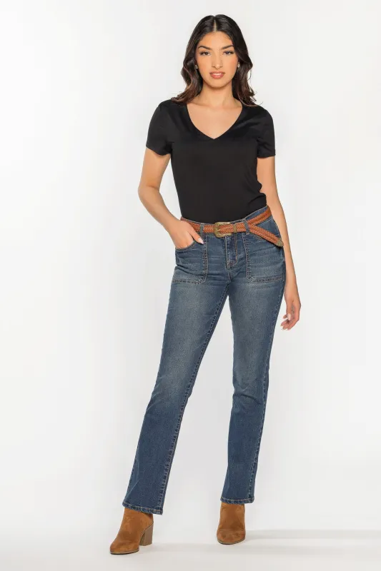 WallFlower Summer Wash Legendary Fit Bootcut Jean with Braided Western Belt sold by Eclipse