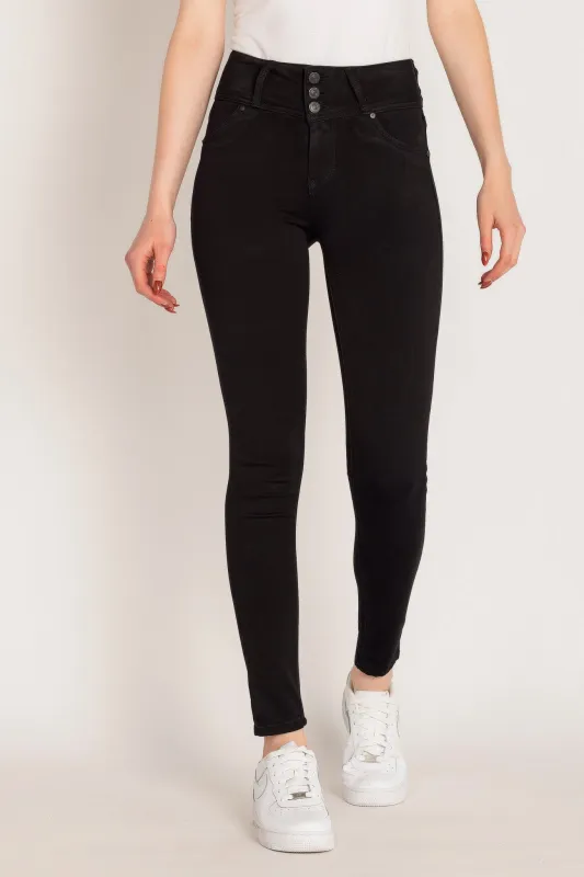WallFlower Noir Wash InstaSoft Sassy Skinny High-Rise Jegging sold by Eclipse