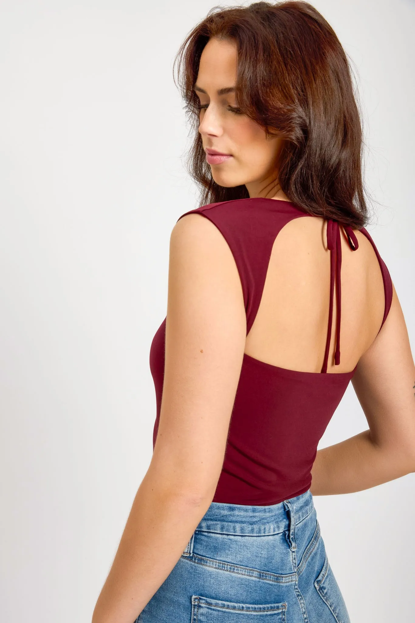 Double-Layer Sweetheart-Neck Crop Top sold by Eclipse product image thumbnail 4
