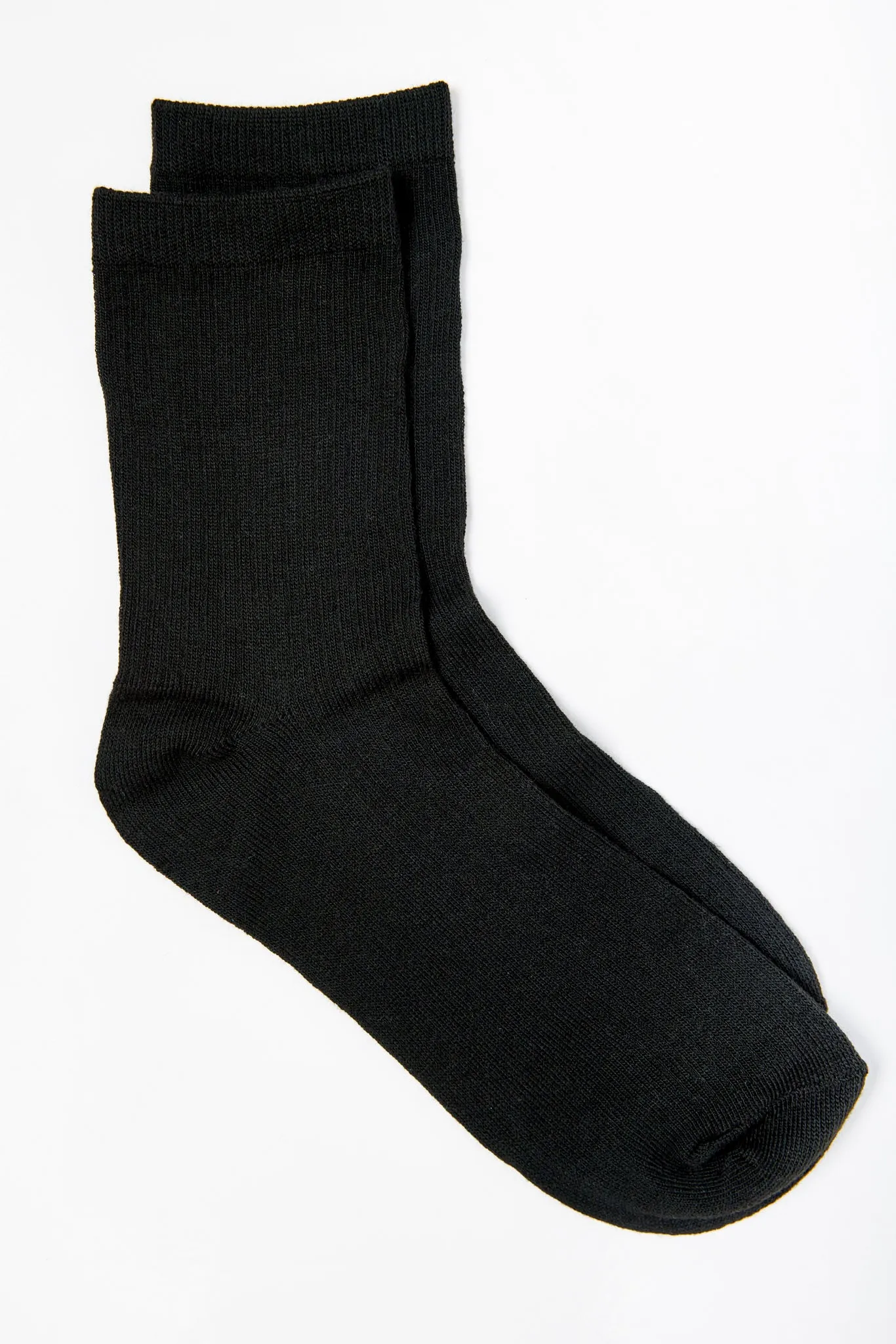 Solid Ribbed Crew Socks sold by Eclipse