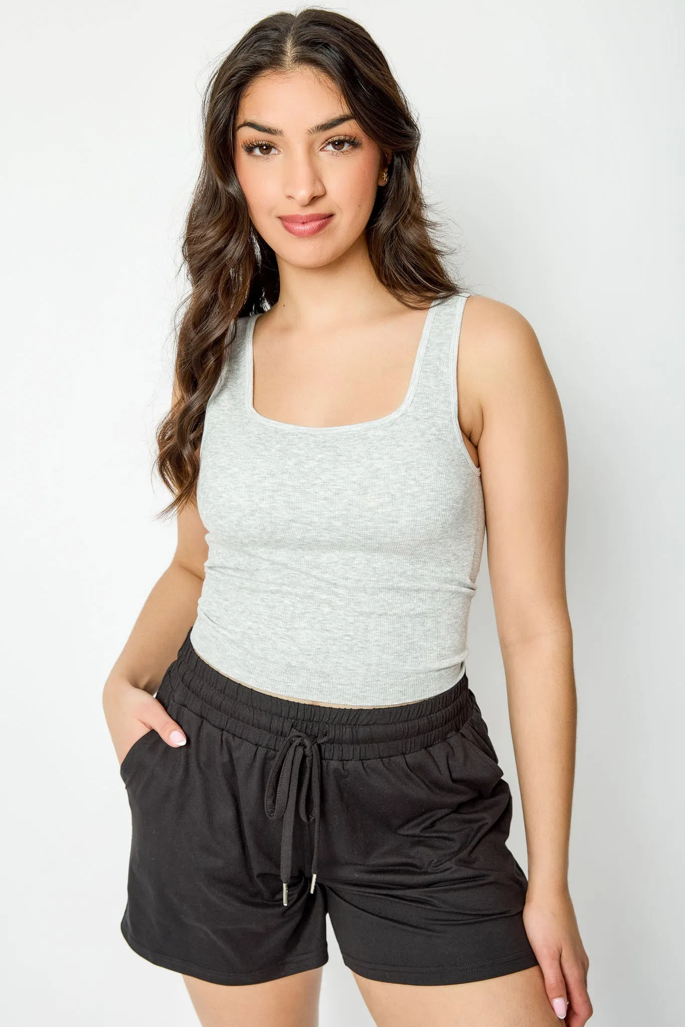 WallFlower Melanie Square Neck Tank Top with Padded Cups sold by Eclipse