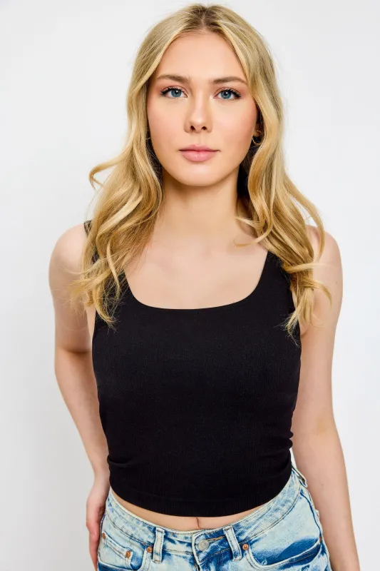 Seamless Square Neck Tank with Padded Cups sold by Eclipse