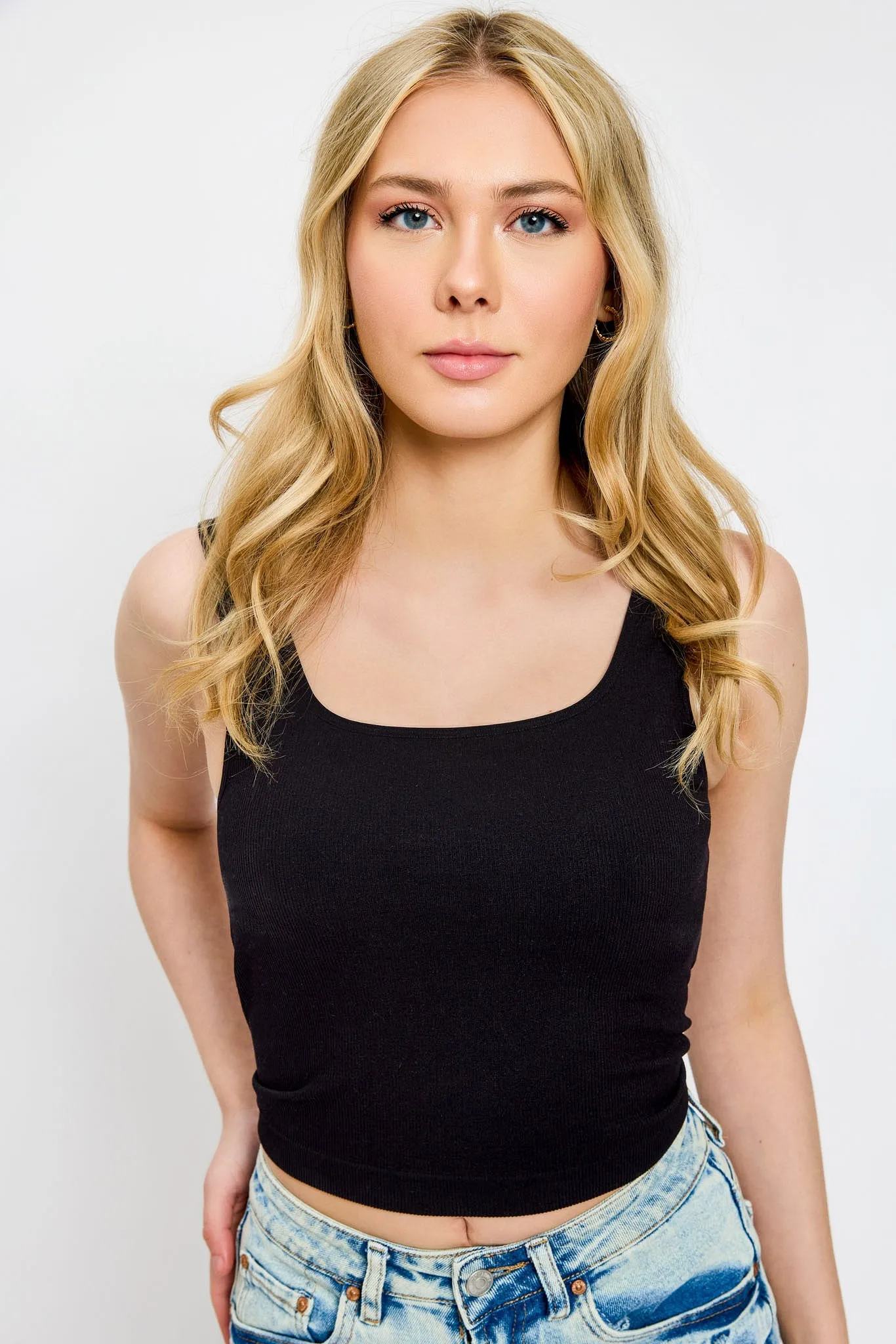 Seamless Square Neck Tank with Padded Cups sold by Eclipse