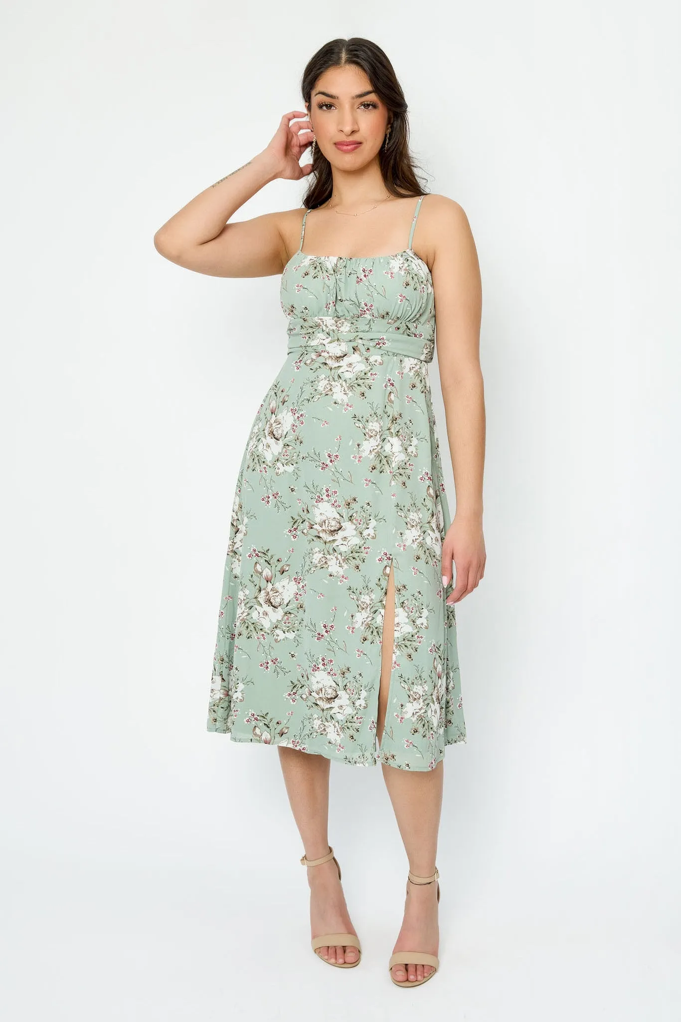 Floral Tie-Back Midi Dress sold by Eclipse