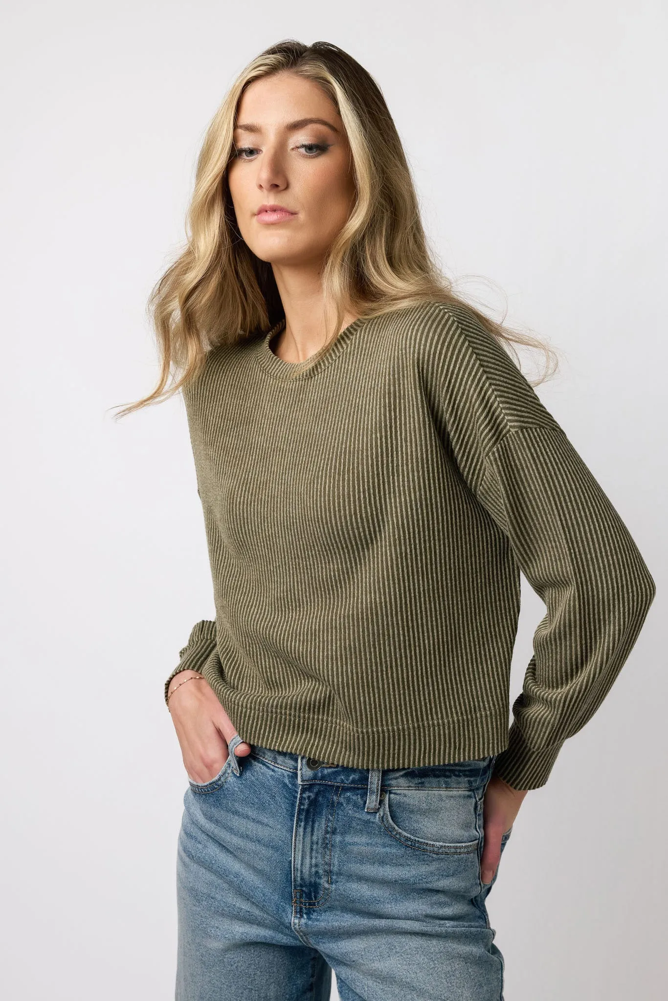Avignon Ribbed Long-Sleeve Cropped Top sold by Eclipse product image thumbnail 3
