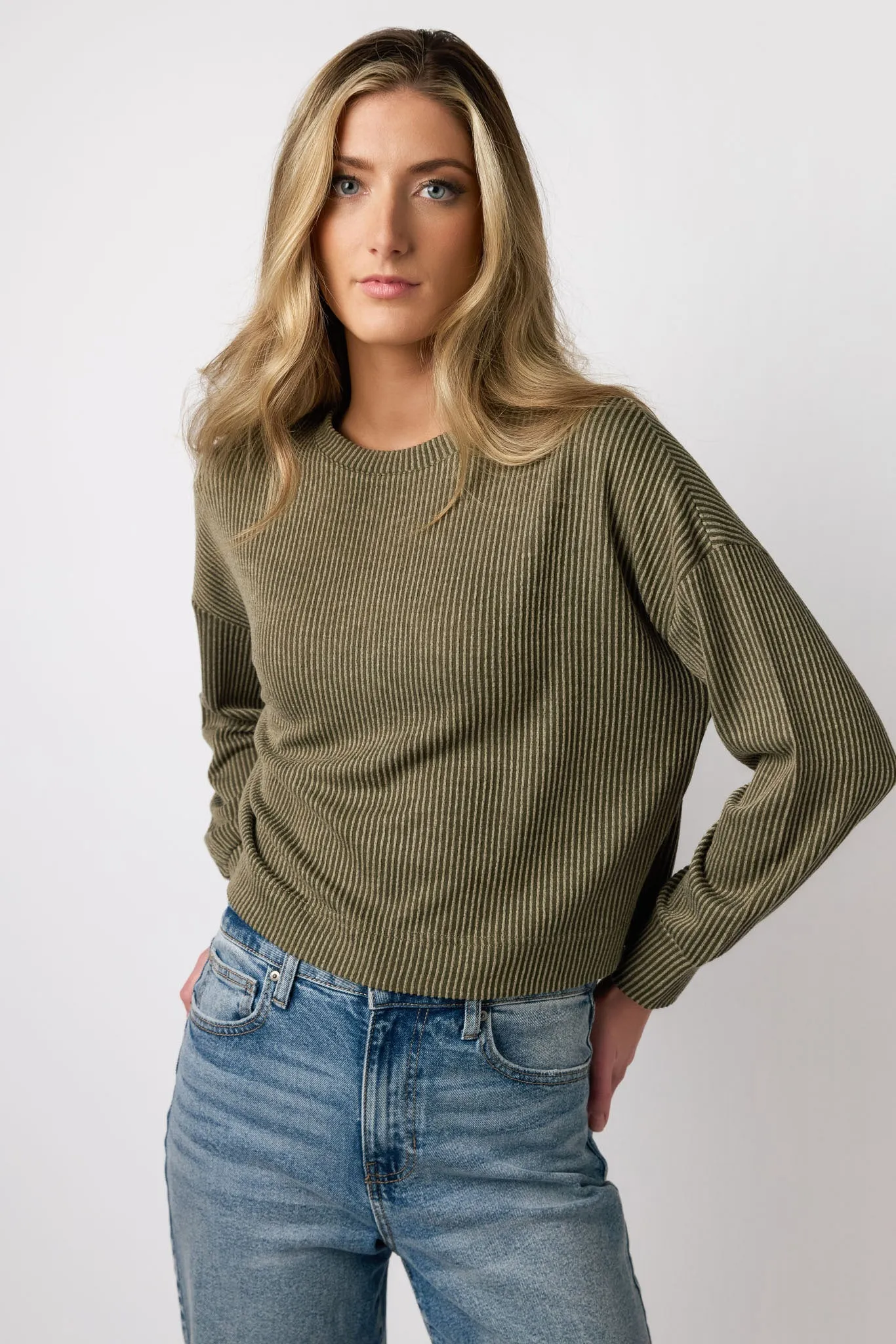 Avignon Ribbed Long-Sleeve Cropped Top sold by Eclipse product image thumbnail 5