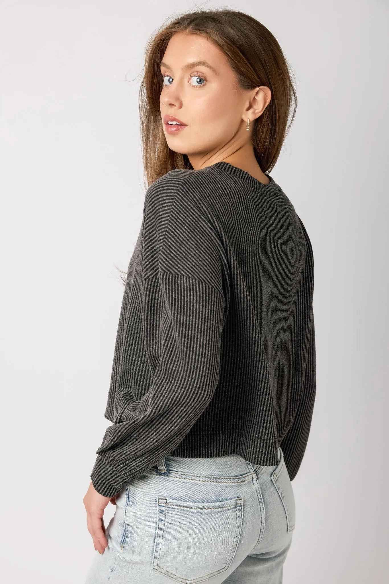 Avignon Ribbed Long-Sleeve Cropped Top sold by Eclipse product image thumbnail 2