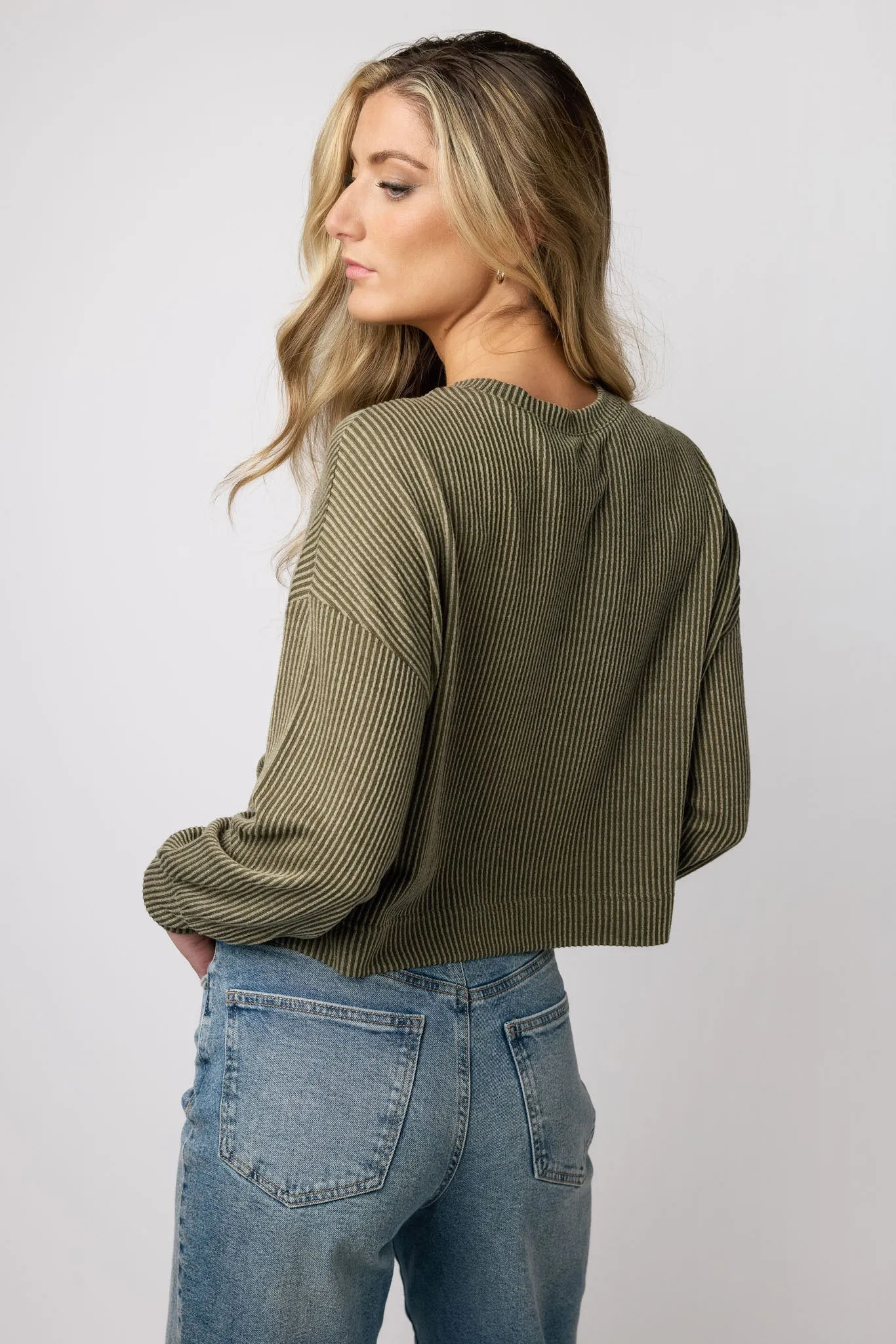 Avignon Ribbed Long-Sleeve Cropped Top sold by Eclipse product image thumbnail 4