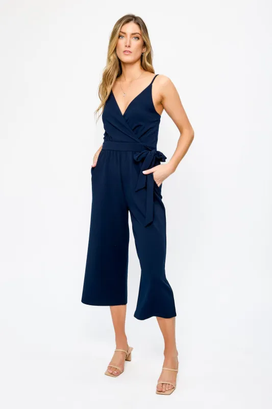 Crossover V-Neck Culotte Jumpsuit sold by Eclipse