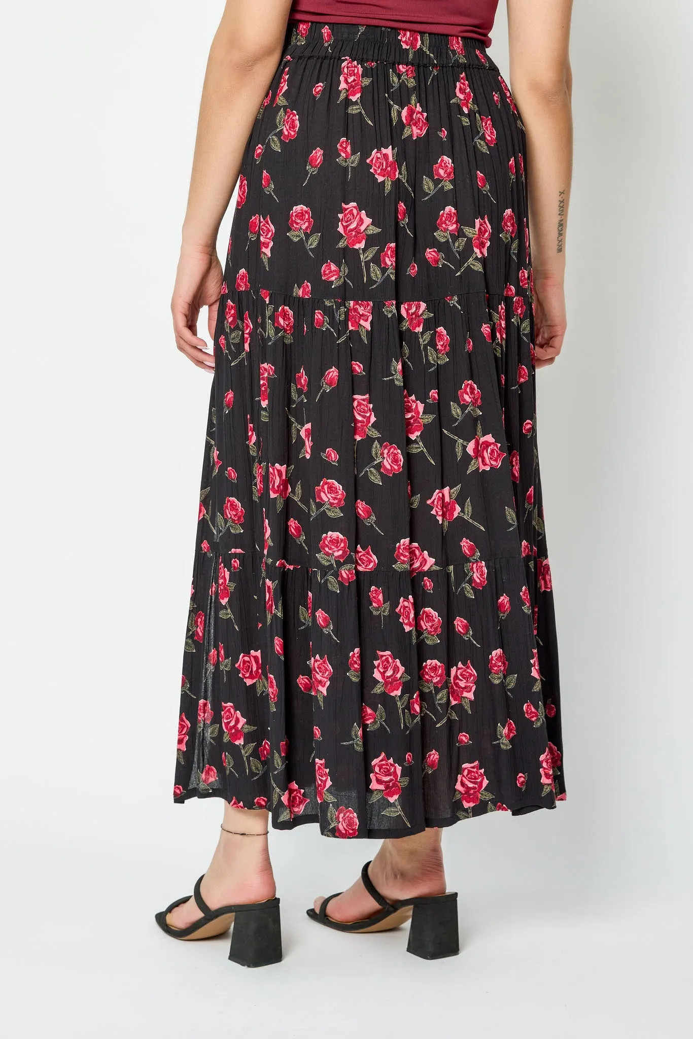 Roses Tiered Maxi Skirt sold by Eclipse product image thumbnail 2