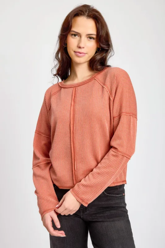 Avignon Ribbed Long-Sleeve Top sold by Eclipse