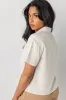 Linen Blend Short Sleeve Cropped Shirt sold by Eclipse