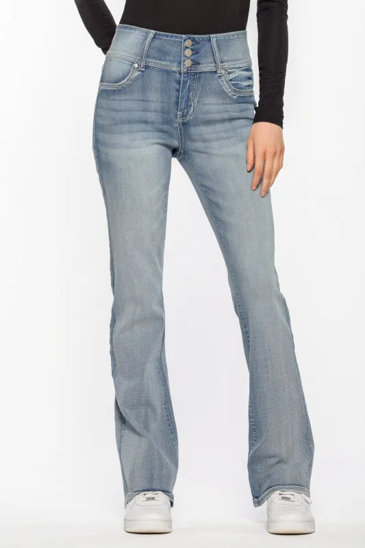 WallFlower Mel Wash Sassy High-Rise Bootcut Jean sold by Eclipse