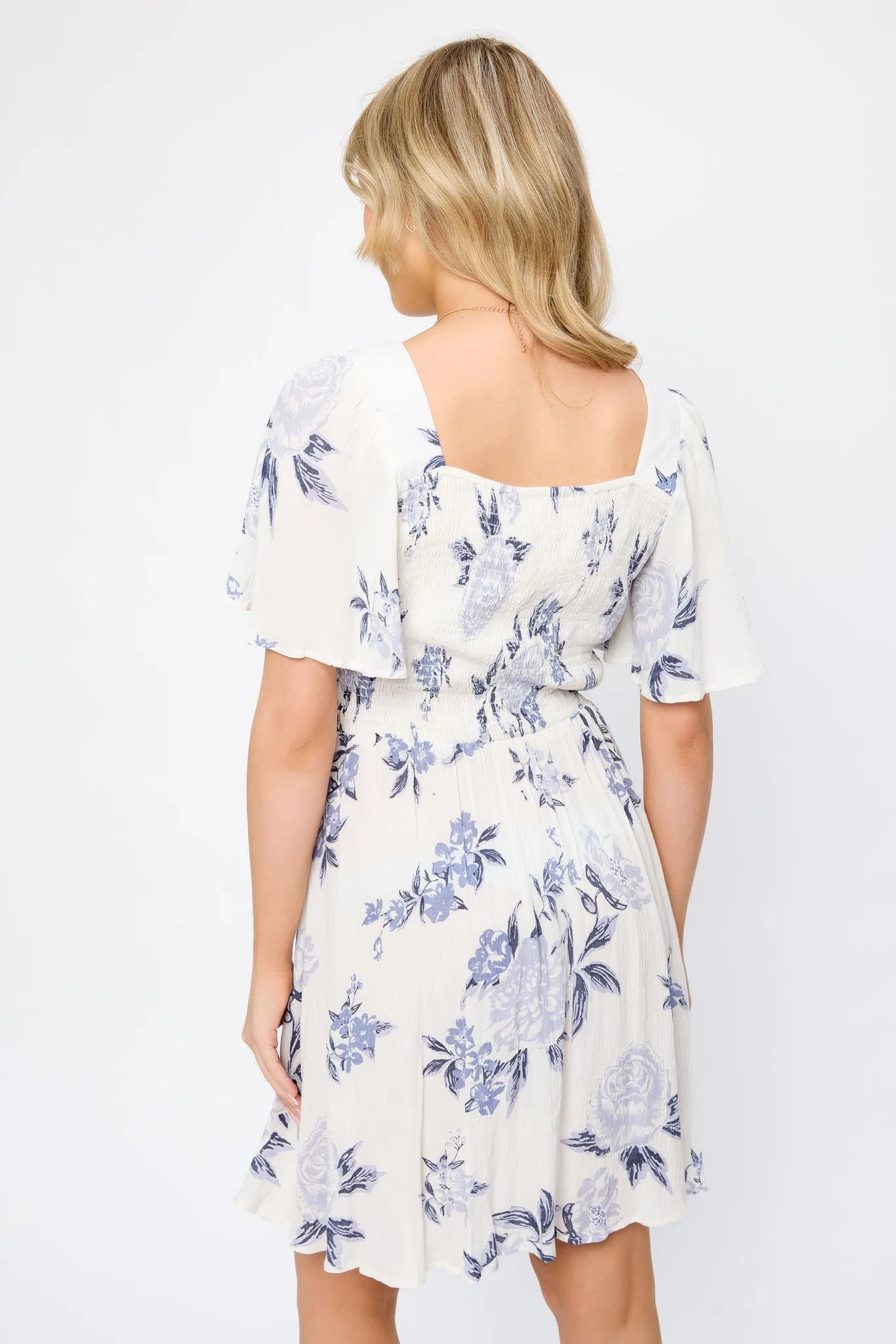 Floral Bell-Sleeve Knotted V-Neck Dress sold by Eclipse product image thumbnail 2