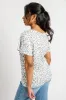 Ditsy Flutter-Sleeve V-Neck Top with Tie-Front sold by Eclipse
