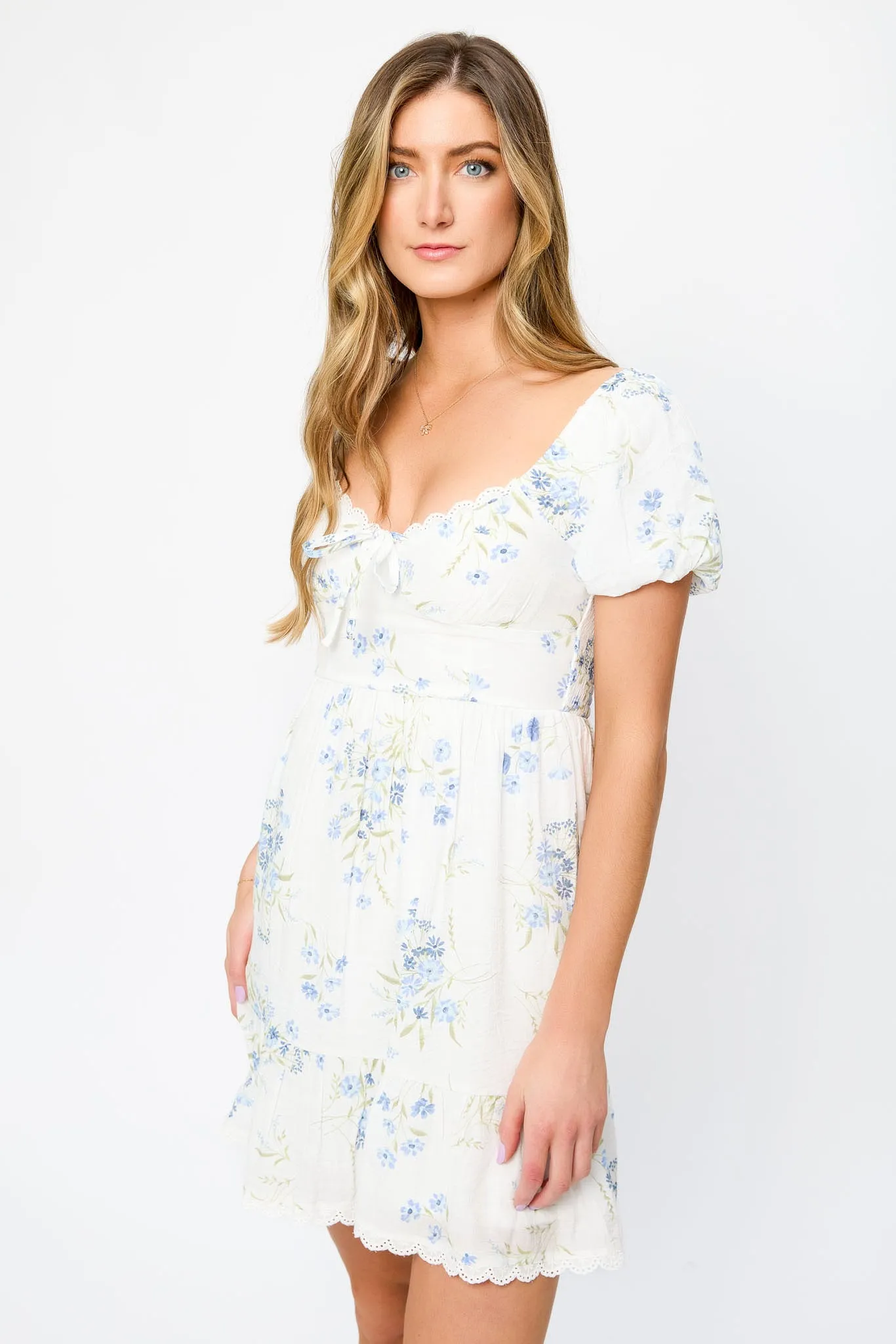 Floral Puff Sleeve Tiered Dress sold by Eclipse product image thumbnail 3