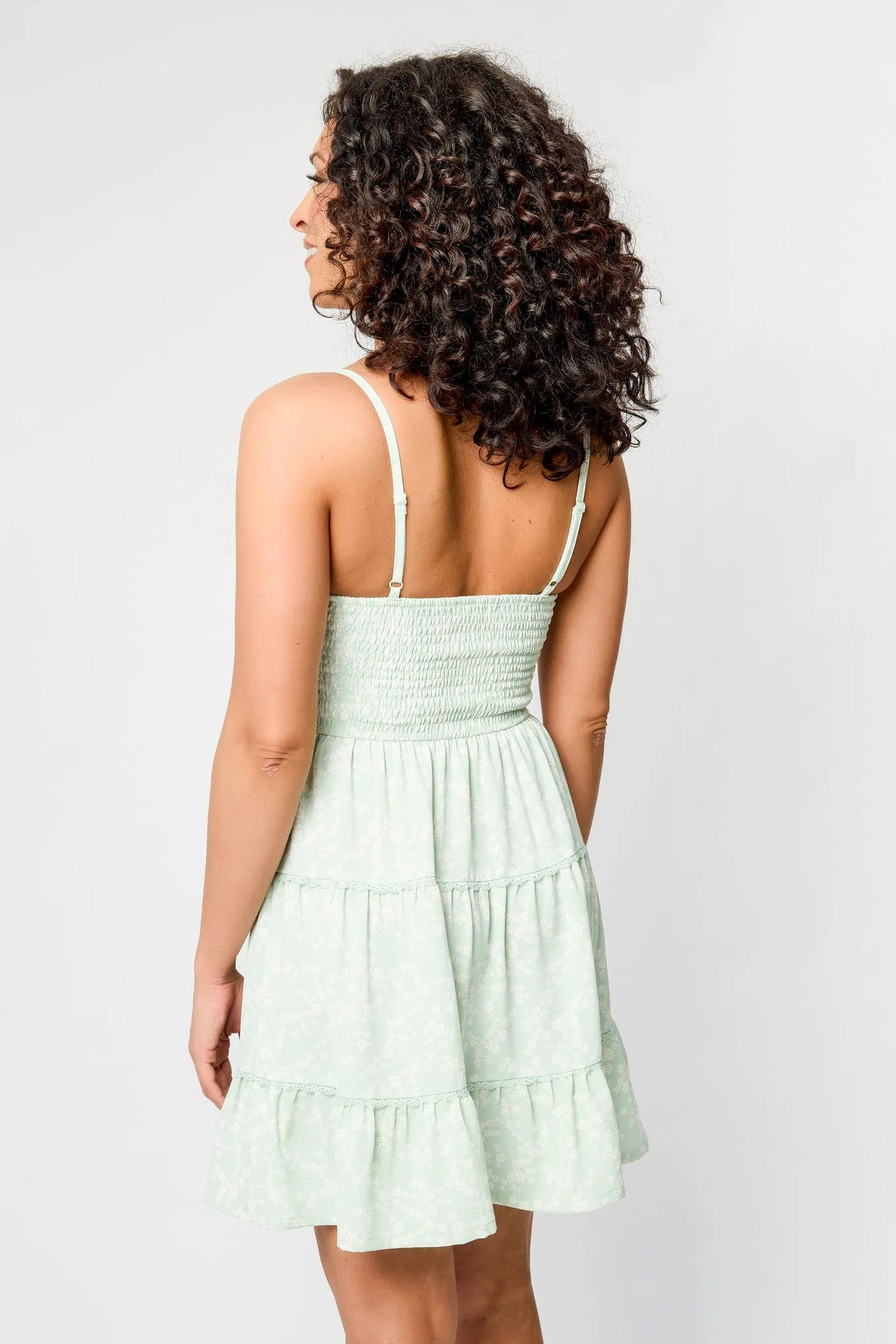 Ditsy Airflow Spaghetti Strap Tiered Dress sold by Eclipse product image thumbnail 2