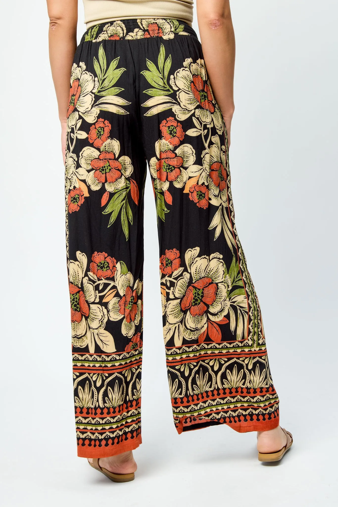 Tie-Belt Floral Palazzo Pant sold by Eclipse product image thumbnail 2