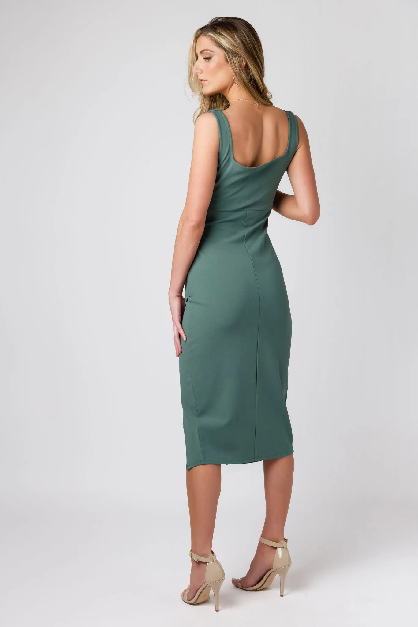 Square Neck Midi Dress with Side Slit sold by Eclipse product image thumbnail 2