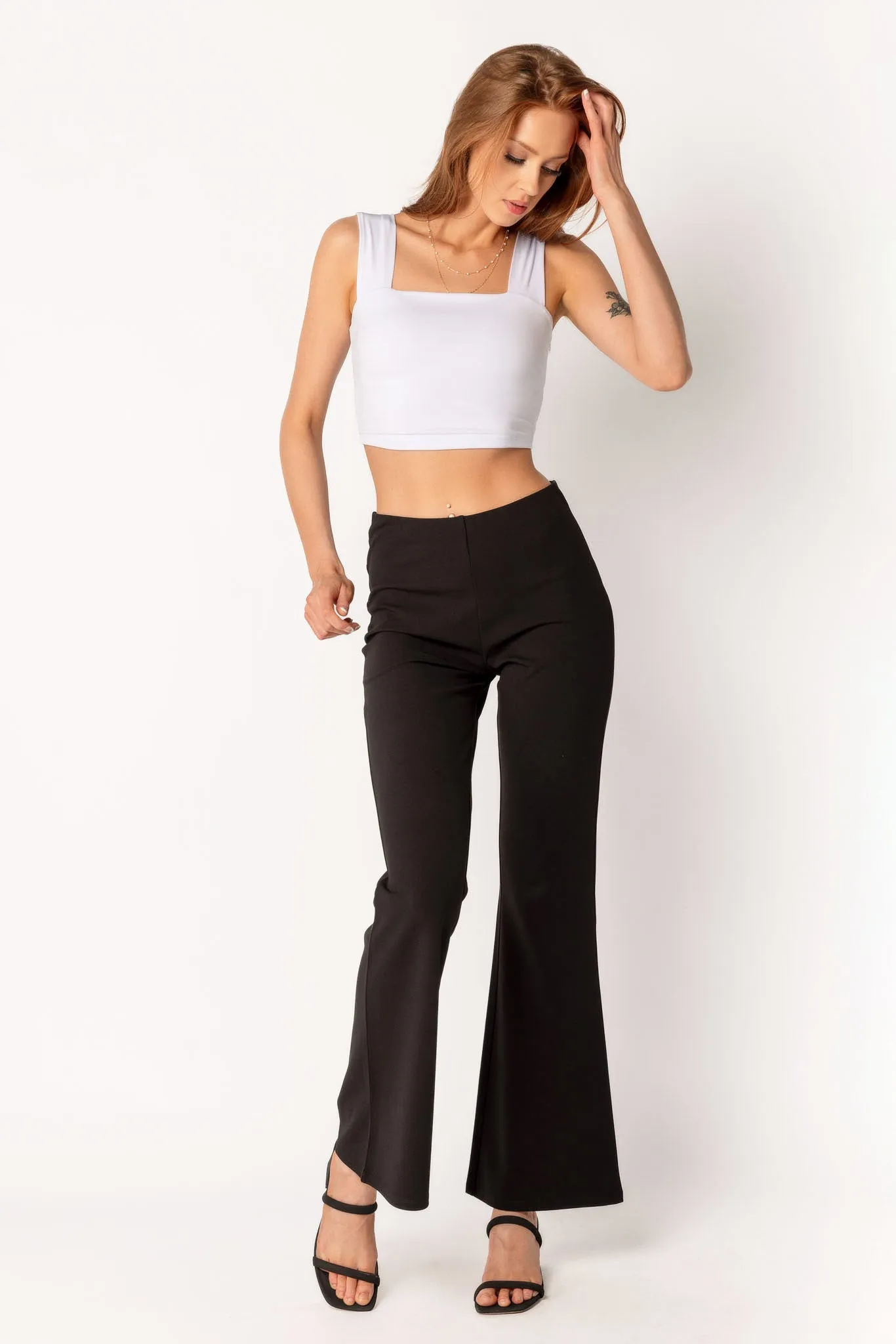 Stretch Crepe High-Rise Flare Pant sold by Eclipse