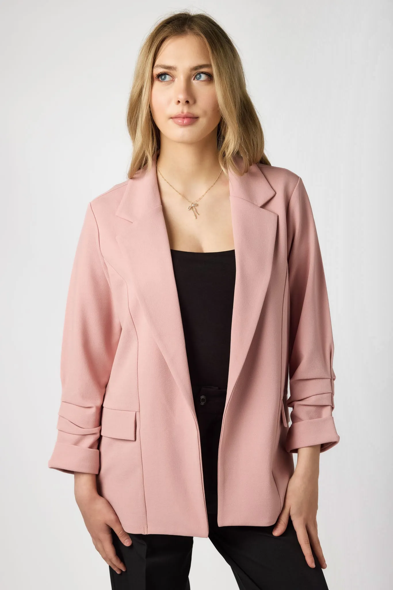 Stretch Crepe Blazer with Ruched Sleeves sold by Eclipse