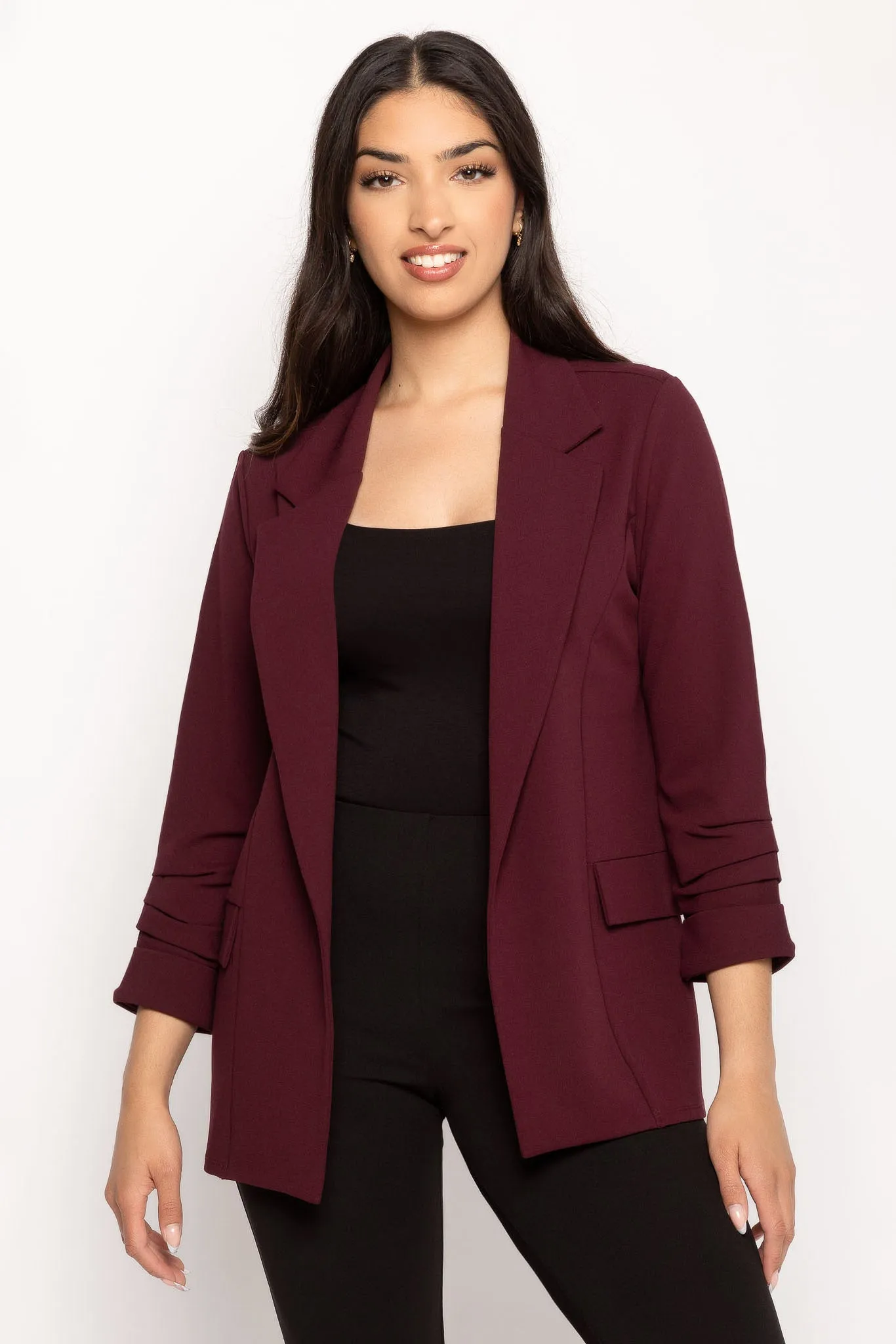 Stretch Crepe Blazer with Ruched Sleeves sold by Eclipse product image thumbnail 5