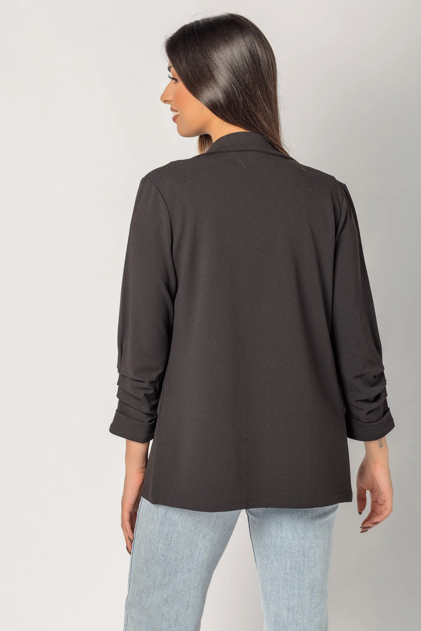 Stretch Crepe Blazer with Ruched Sleeves sold by Eclipse product image thumbnail 4