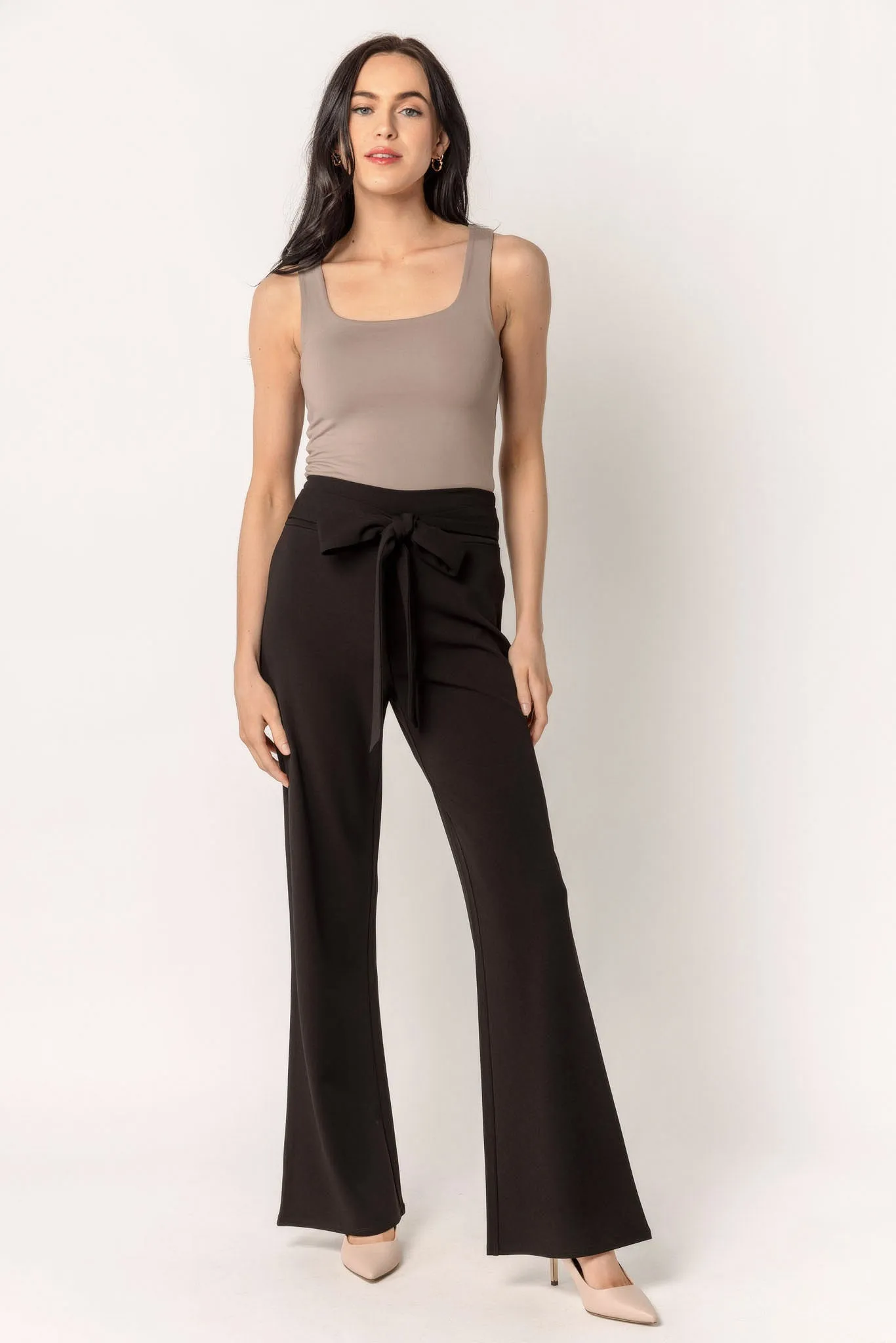 Stretch Crepe Pant with Tie-Belt sold by Eclipse