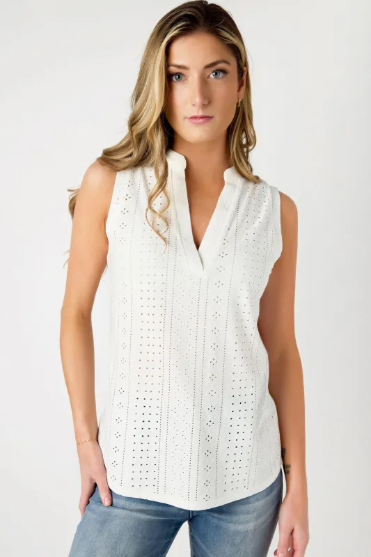 Eyelet Knit Sleeveless Blouse sold by Eclipse