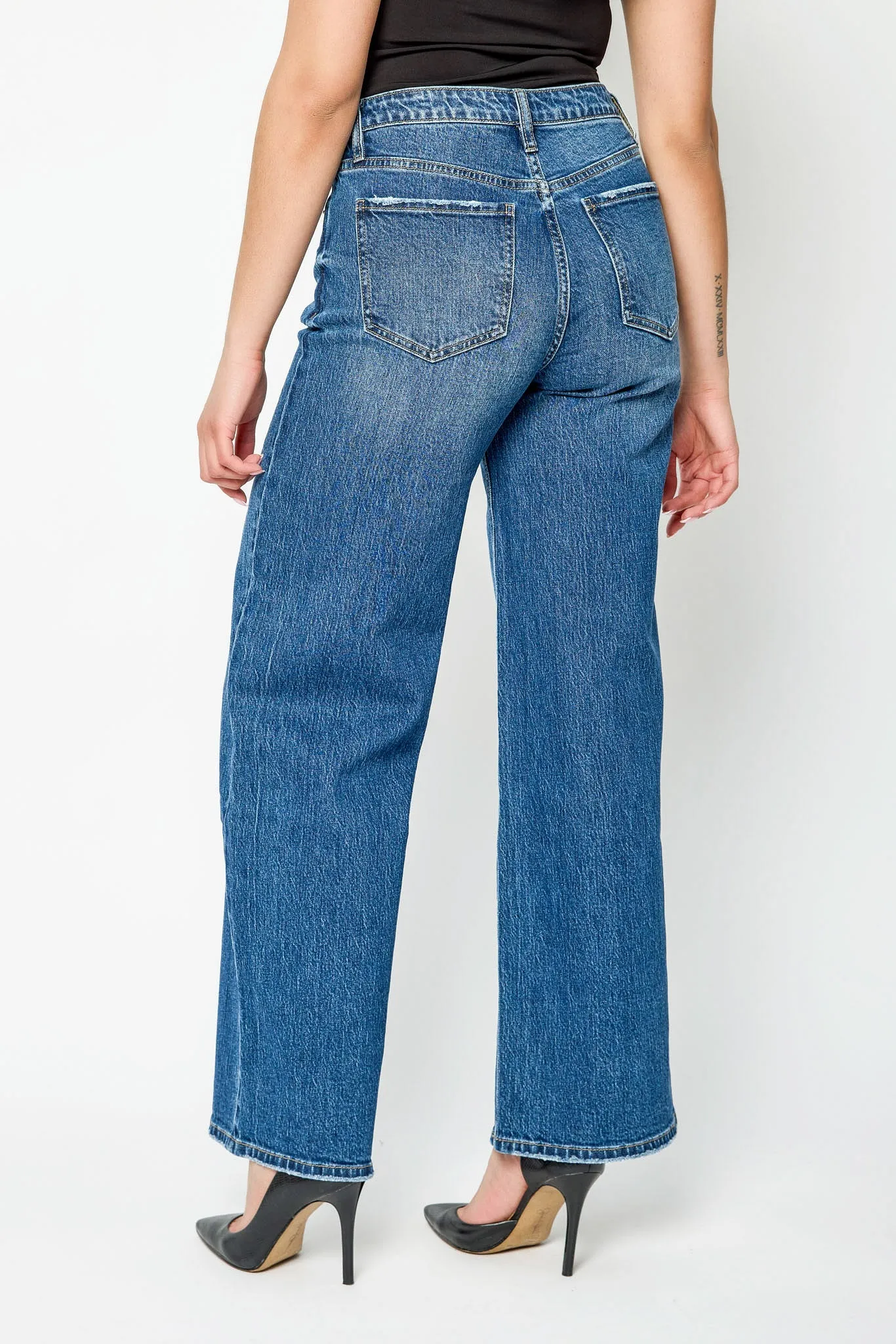 YMI Dark Wash High-Rise Wide-Leg Jean sold by Eclipse product image thumbnail 2
