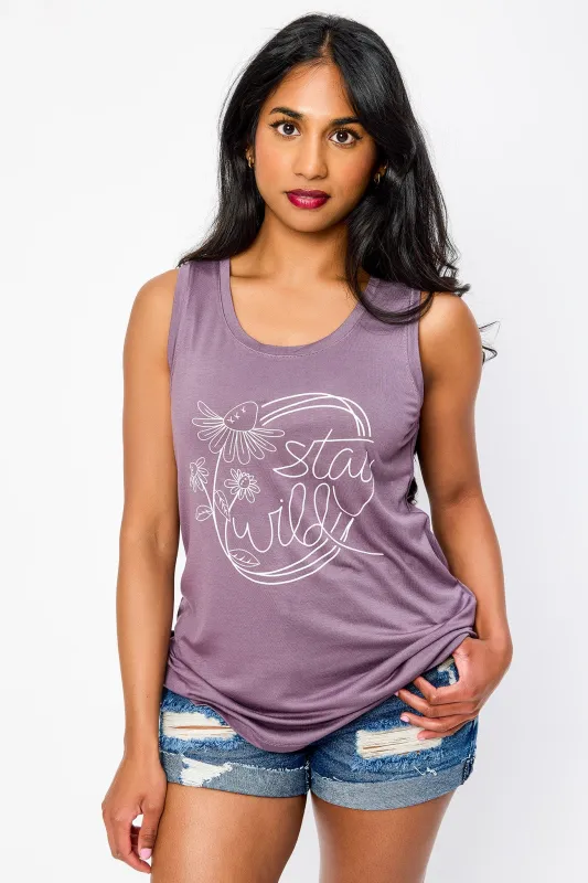 "Stay Wild" Graphic Tank Top sold by Eclipse