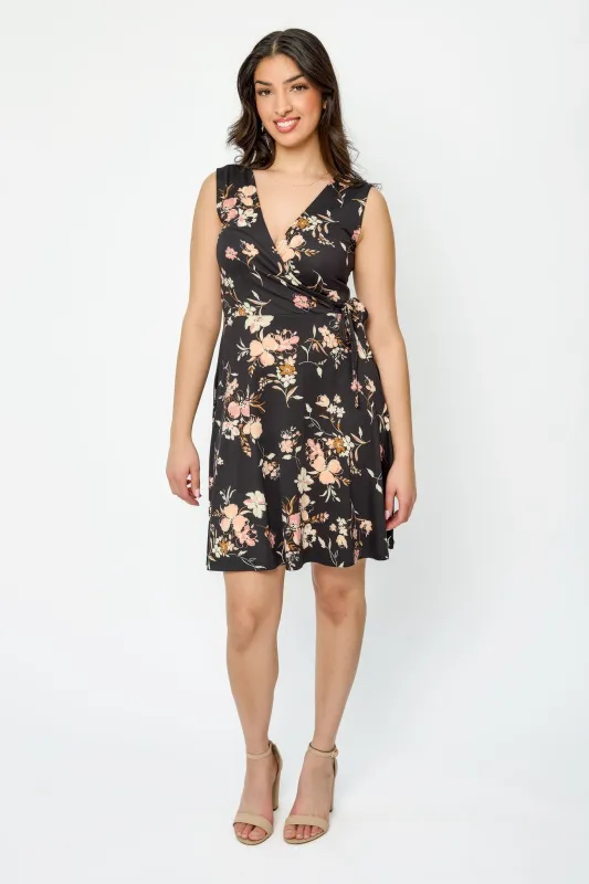 Floral Sleeveless V-Neck Wrap Dress sold by Eclipse