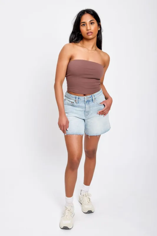 Almost Famous Light-Wash High-Rise Short sold by Eclipse