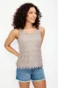 Floral Crochet Front Sleeveless Top sold by Eclipse