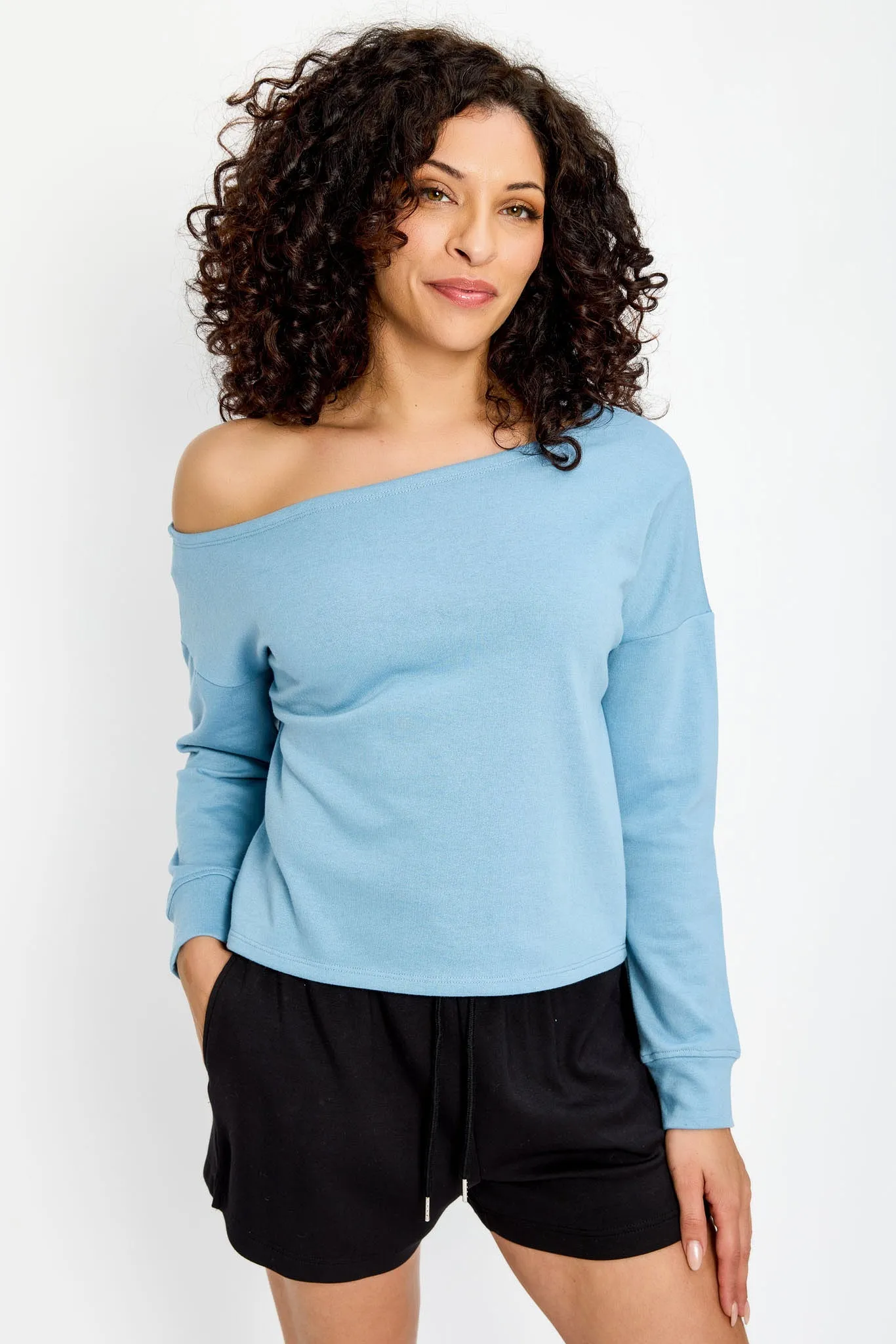 Terry Off-The-Shoulder Sweatshirt sold by Eclipse product image thumbnail 3