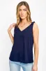 Double V-Neck Sleeveless Top with Shoulder Ties sold by Eclipse