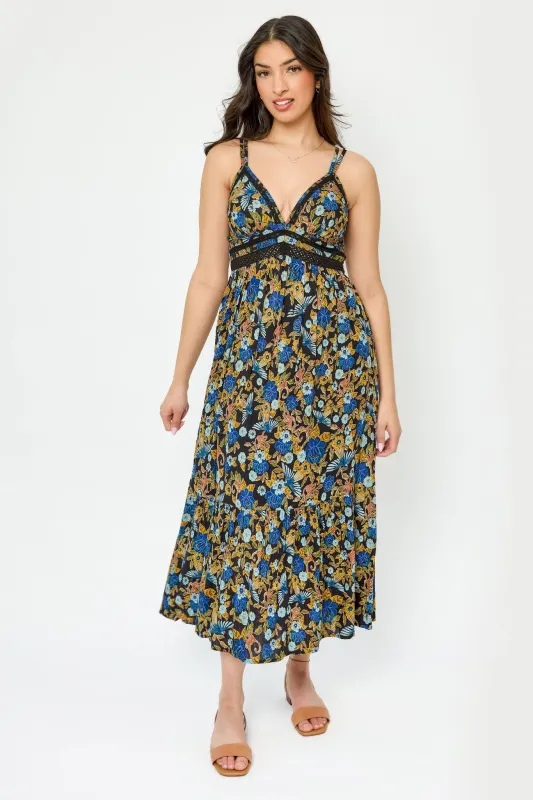 Floral Double Strap V-Neck Maxi Dress sold by Eclipse