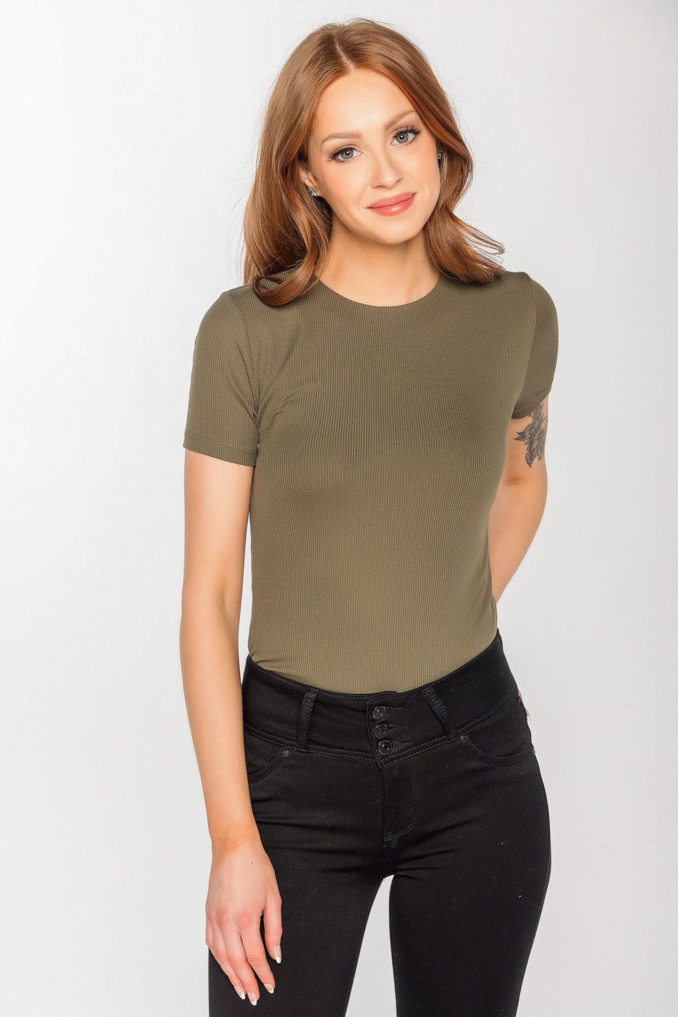 Ribbed Double Layer Short Sleeve Tee sold by Eclipse product image thumbnail 5