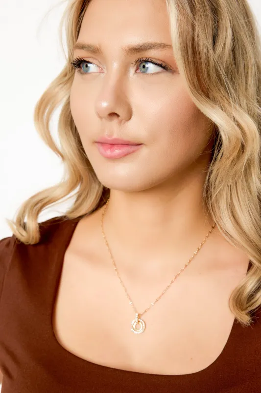 Double Circle Rhinestone Necklace sold by Eclipse