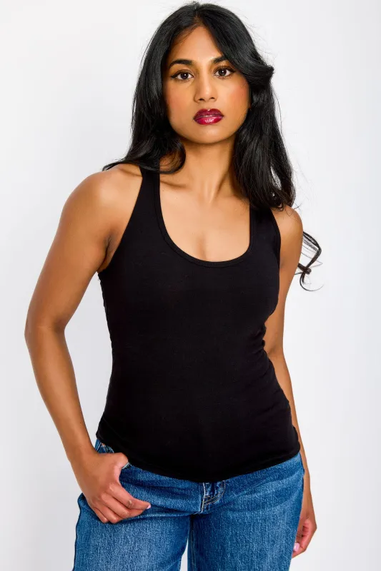 Basic Cotton Racerback Tank Top sold by Eclipse