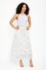 Floral Cross-Hatch Tiered Maxi Skirt sold by Eclipse