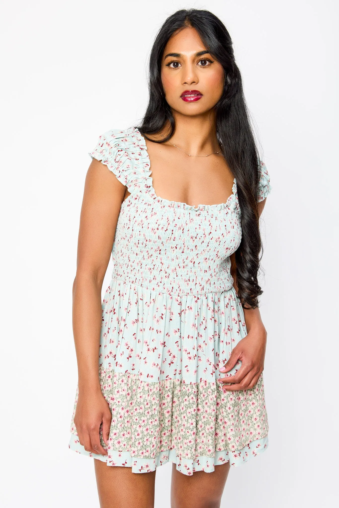 Ditsy Smocked Tiered Romper sold by Eclipse product image thumbnail 3