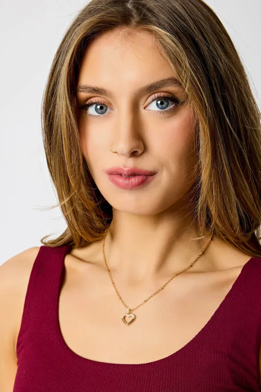 Rhinestone Studded Heart Necklace sold by Eclipse