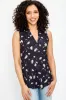 Daisy Print Sleeveless V-Neck Blouse sold by Eclipse