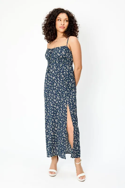 Ditsy Spaghetti Strap Maxi Dress with Side Slit sold by Eclipse